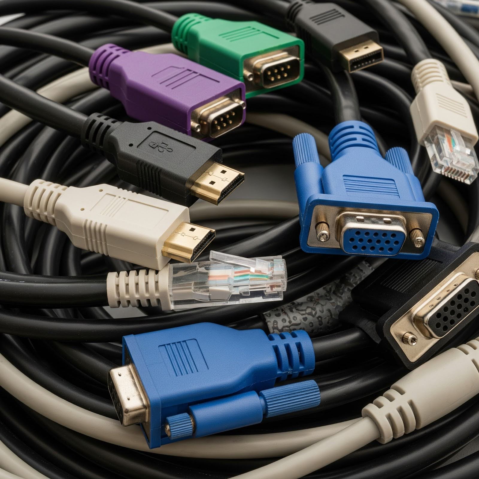 Picture of a pile of cables.