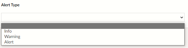 Alert type dropdown